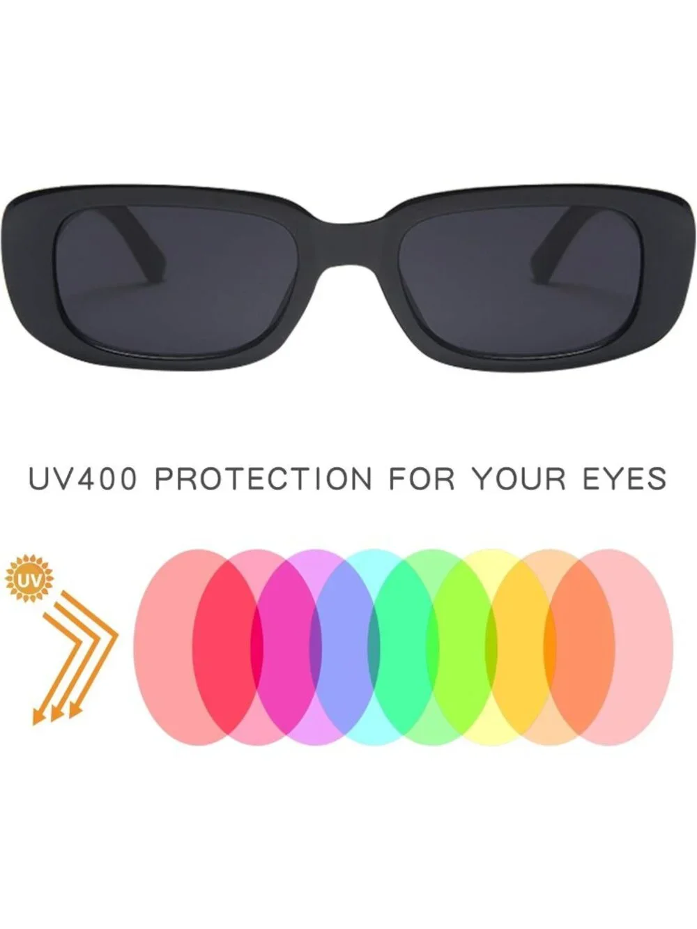 20 Pack Retro 90s Rectangle Sunglasses for Adults - UV400 Small Sun Glasses